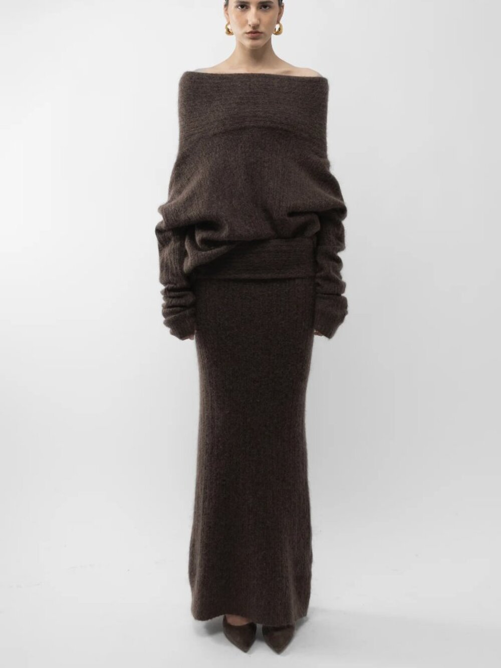 Arakii Cloud Skirt Dark Brown Size S NWT